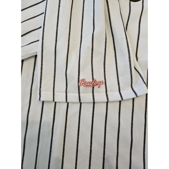 San Diego Padres Baseball Rawlings Pinstripe Single Stitched Shirt Men's L VTG - Picture 12 of 14